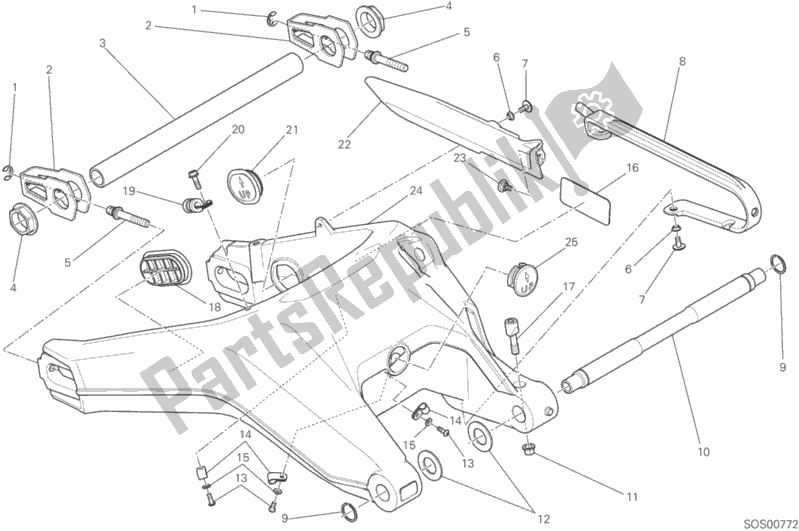 Alle onderdelen voor de Forcellone Posteriore van de Ducati Scrambler Classic Brasil 803 2018